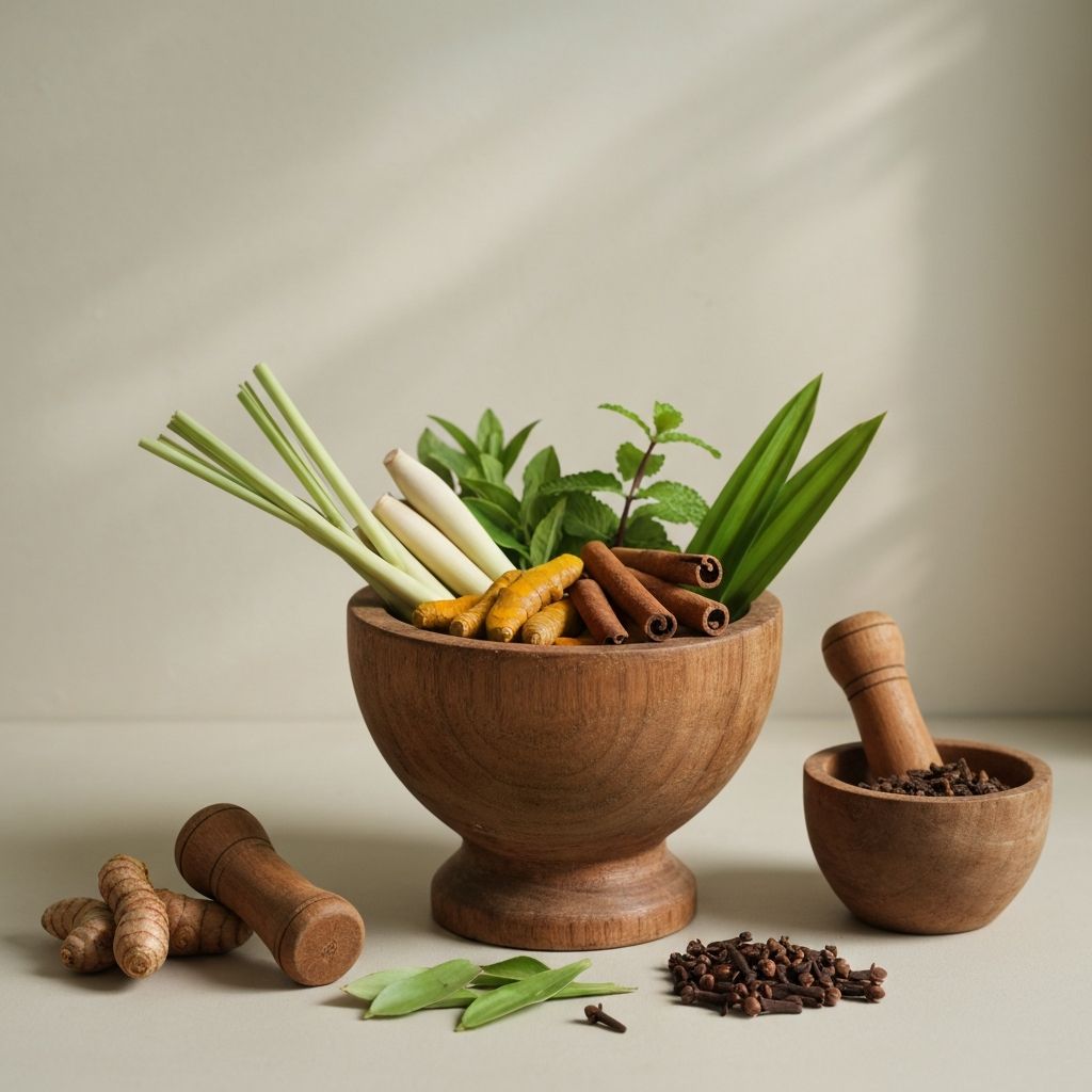 Ilustrasi bahan alami budaya